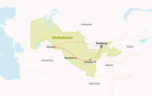 Routekaart in Oezbekistan